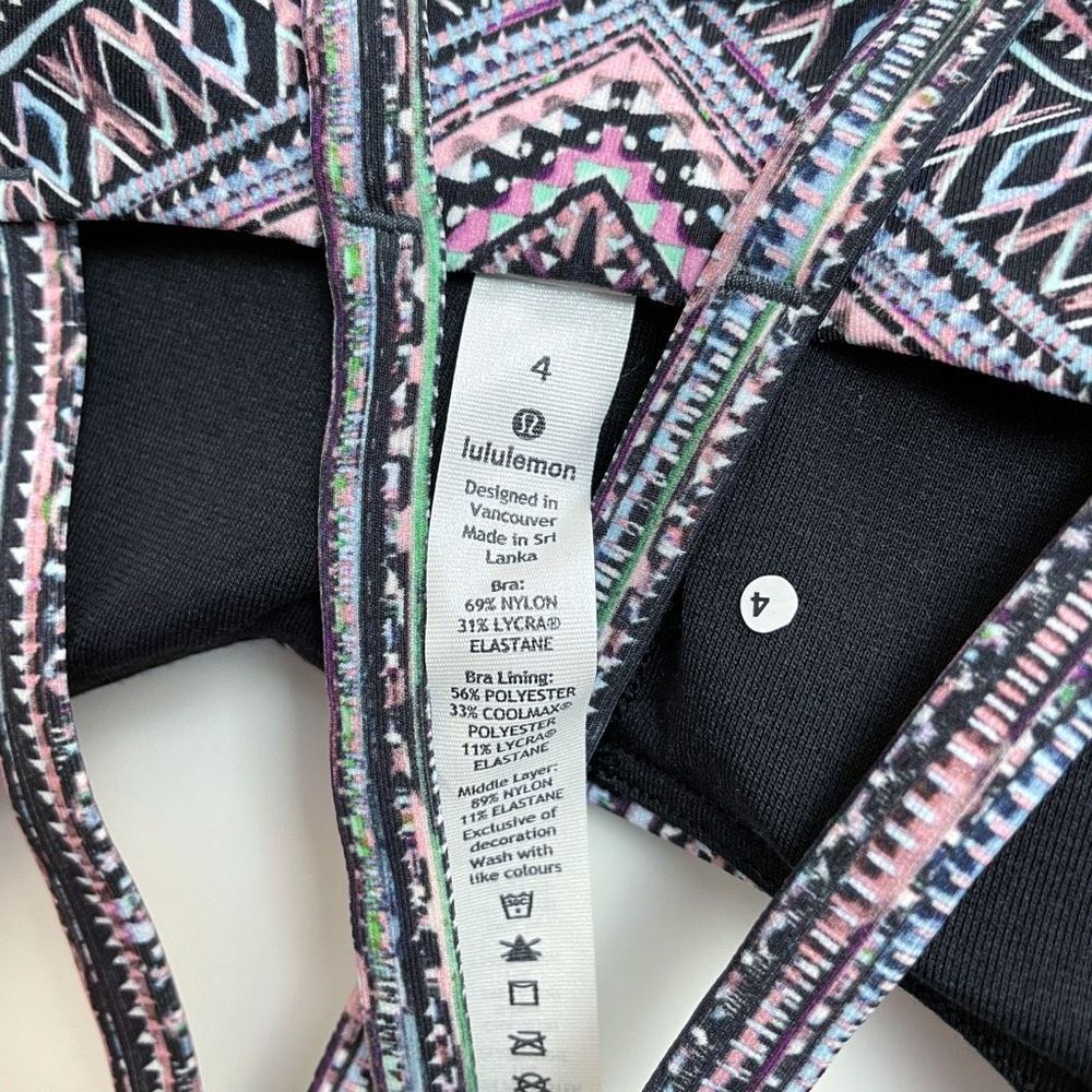 Lululemon Energy Sports Bra Tribal Pace Full-On Luxtreme Stretch 4 NWT - Picture 6 of 7